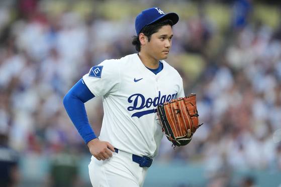 선발투수 겸 1번타자로 출장한 오타니. [로이터=연합뉴스]