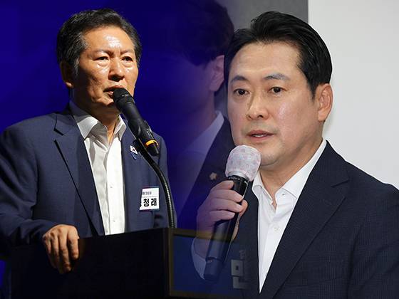 정청래 더불어민주당 대표(왼쪽)와 장동혁 국민의힘 대표. 연합뉴스