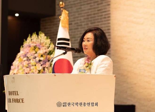 [서울=뉴시스]지난 18일 공군회관에서 진행된 이유원 제16대 한국학원총연합회 회장 취임식. (사진=한국학원총연합회 제공) 2023.04.21. *재판매 및 DB금지 *재판매 및 DB 금지