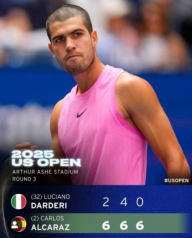 알카라스의 3라운드 스코어. 사진/US오픈