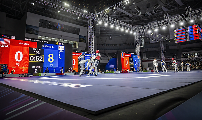 무주 태권도원 2025 세계태권도 그랑프리챌린지가 열리고 있는 T1경기장. 사진=세계태권도연맹