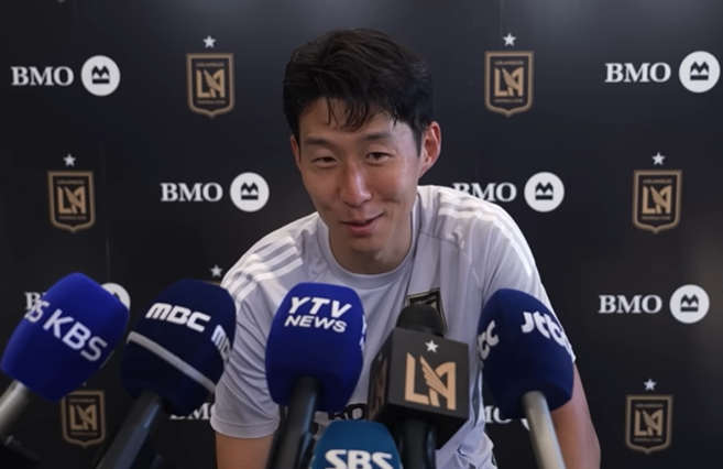 홈 경기 데뷔전을 앞두고 인터뷰 중인 손흥민. LAFC 공식 채널 캡처