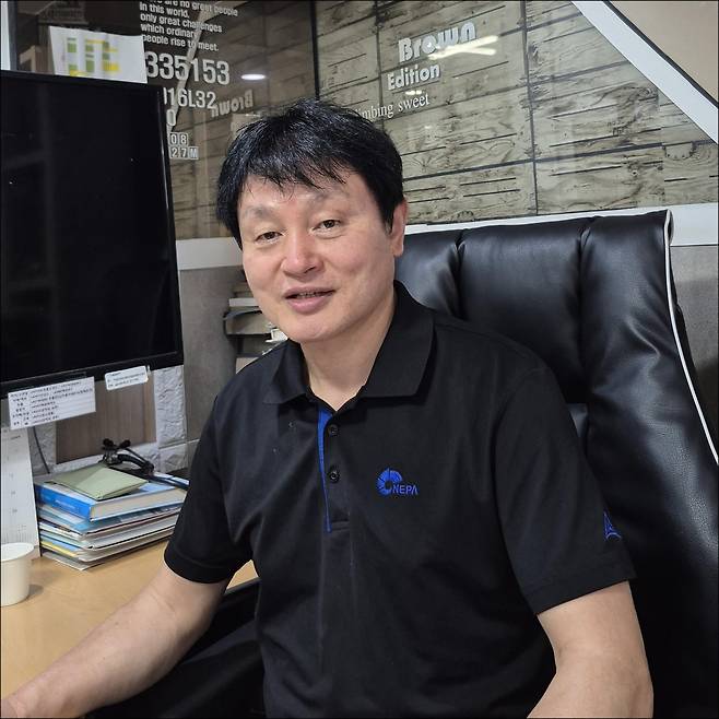 연합뉴스와 인터뷰 중인 유진수 대표 [윤근영 기자 촬영]