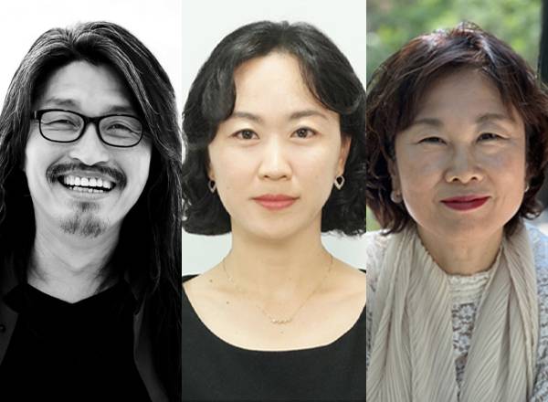 ▲ 왼쪽부터 박세호 (사)대구경북서예가협회 이사장, 한글부문 대상(대구시장상)은 김재성(한결) 씨, 한문부문 대상(경북도지사상)은 은현주(가원) 씨