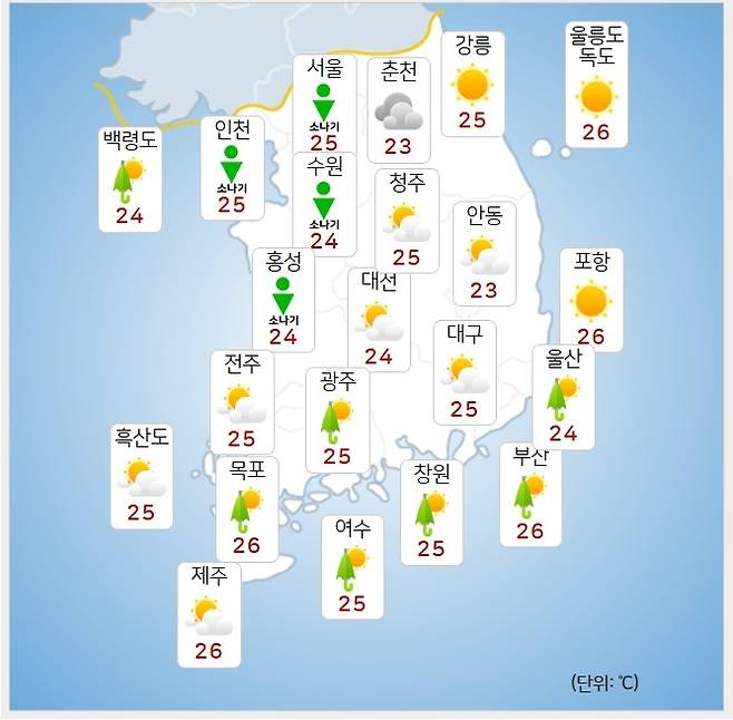 기상청= 오늘 오전 날씨