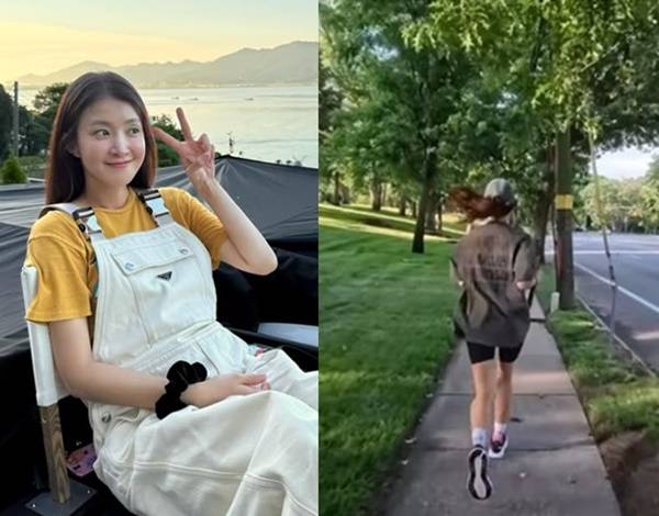 임신 8개월의 이시영은 평소 러닝을 꾸준히 해왔다. [사진=이시영 SNS]