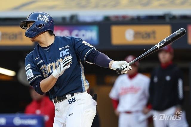 김한별은 30일 SSG전에서 시종일관 뜨거운 타격감을 과시했다. 사진=NC 제공