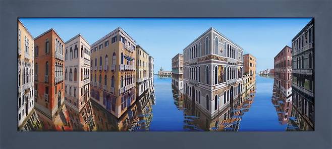 Viva Venezia 3, 2025, oil and collage on board, edition of 5+ 2 APs, 76 x 170.3 x 26.5 cm_1 *재판매 및 DB 금지