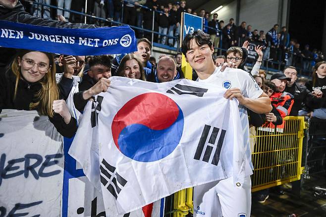 덴더르전에서 결승골을 기록한 오현규. 사진=AFP 연합뉴스