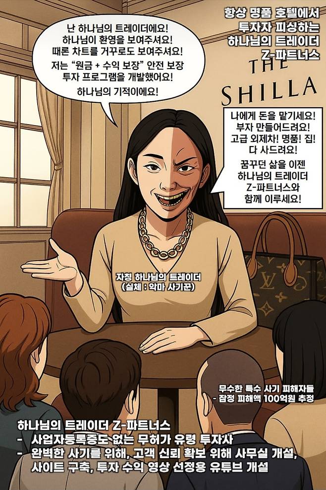 피해자가 박모씨(47)의 사기 범행 사실을 알리기 위해 생성형AI로 제작한 만화./사진=독자 제공