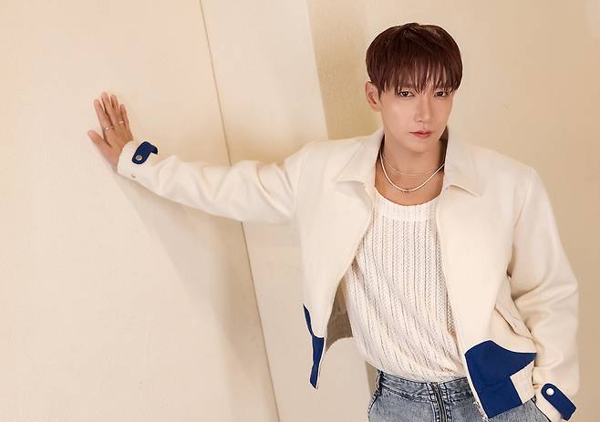 Jun. K, singer-songwriter and member of 2PM, poses before round interview with the press in Seoul, Wednesday. (JYP Entertainment)