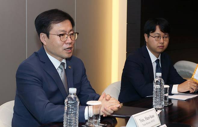 [서울=뉴시스] 여한구 산업통상자원부 통상교섭본부장의 모습. (사진=산업통상자원부 제공) 2025.08.14. photo@newsis.com *재판매 및 DB 금지