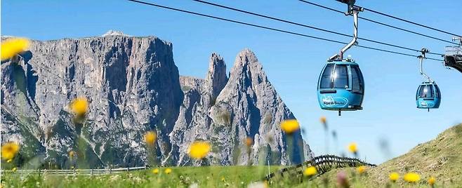 자이저 알름 상부 하차장에서 바라본 '몬테 실리아르' [남티롤주 제공.재판매 및 DB 금지]