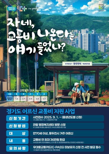 노인 교통비 지원사업 포스터 [경기도 제공. 재판매 및 DB 금지]