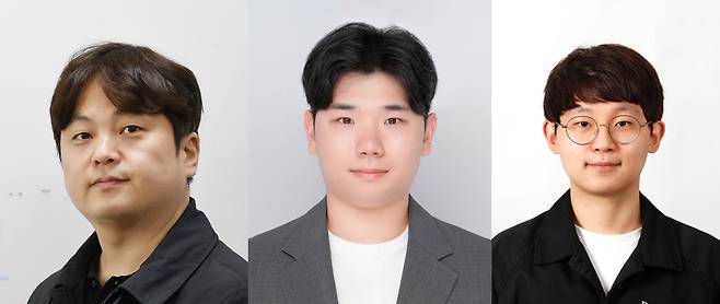 연구진 모습 왼쪽부터 UNIST 정임두 교수, 박서빈 연구원(제1저자), 김태경 연구원(제1저자). [울산과학기술원 제공. 재판매 및 DB 금지]