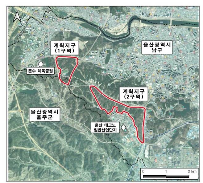울산 수소 융·복합 밸리 사업 위치도.