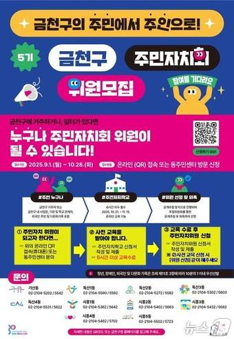 금천구 주민자치회 신규위원 모집.(금천구 제공)