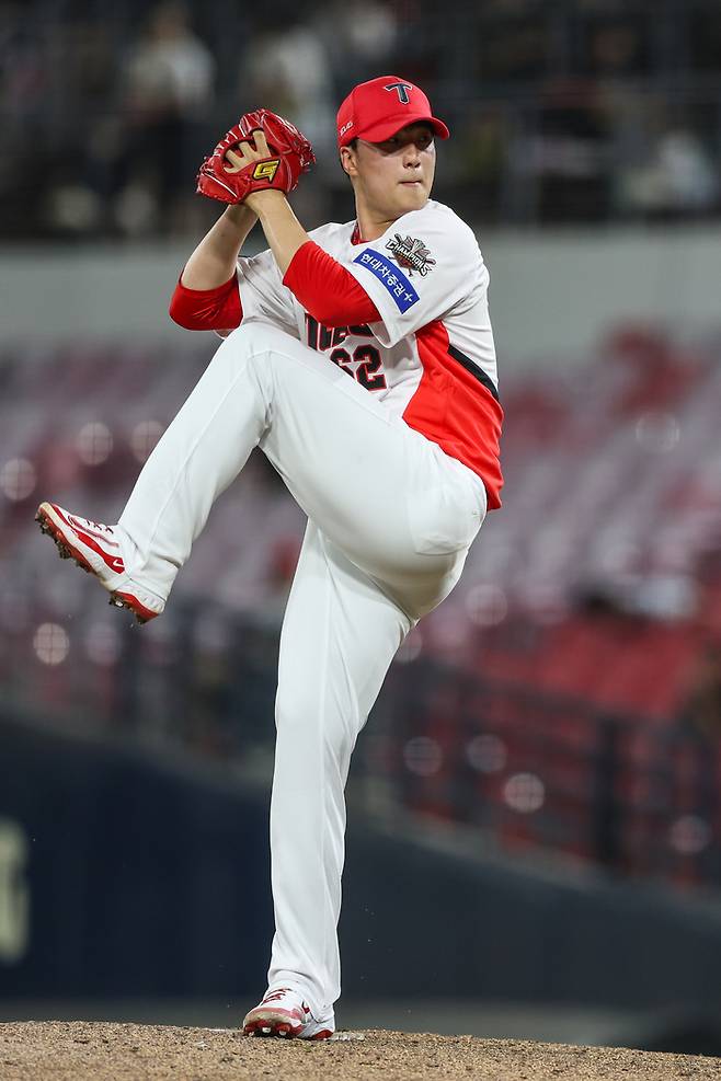 KIA 정해영이 23일 광주-기아 챔피언스 필드에서 열린 2025 KBO리그 NC전에서 9회 역투하고 있다. 사진 | KIA 타이거즈