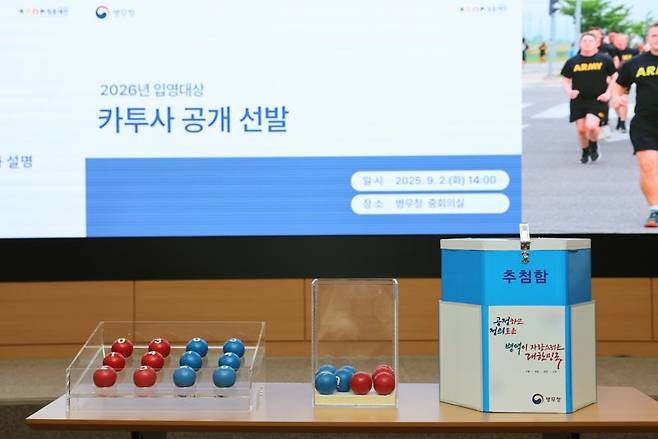 2일 정부대전청사에서 2026년도에 입영할 카투사를 공개 선발 하고 있다. 병무청 제공