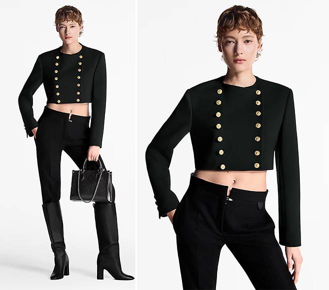 배우 전지현이 2일 디즈니+ 시리즈 '북극성' 제작발표회에서 착용한 패션 브랜드 '루이비통'의 의상을 착용했다. /사진=루이비통(Louis Vuitton)