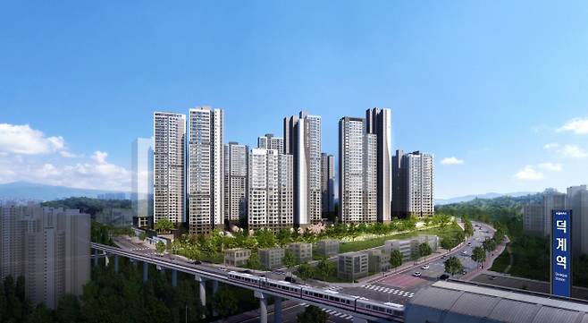 '지웰 엘리움 양주 덕계역'이 2일 1순위 청약 접수를 시작했다. 사진은 지웰 엘리움 양주 덕계역 투시도. /사진=신영
