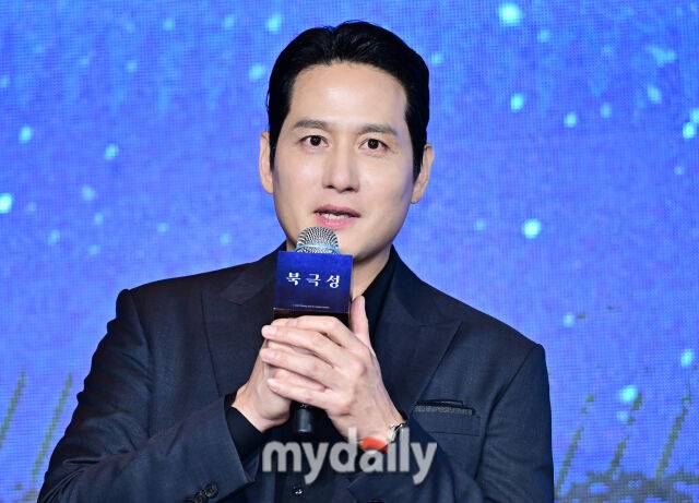 배우 박해준이 2일 서울 종로구 포시즌스 호텔에서 진행된 디즈니 플러스 오리지널 시리즈 '북극성' 제작발표회에 참석했다. /