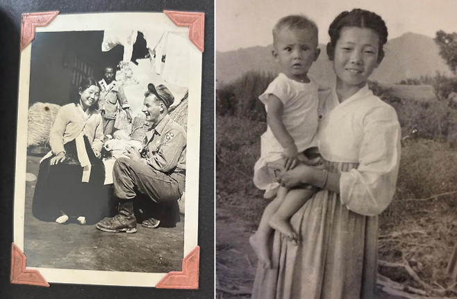 6·25 당시 한국인 여성과 파병 온 미국인 남성 커플의 손녀라고 밝힌 글쓴이가 올린 옛 흑백 사진. 온라인 커뮤니티 ‘레딧’ 캡처