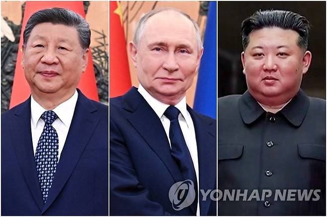 시진핑·푸틴·김정은 [AP=연합뉴스 자료사진. 재판매 및 DB 금지] [조선중앙TV 화면. 국내에서만 사용가능. 재배포 금지. For Use Only in the Republic of Korea. No Redistribution]