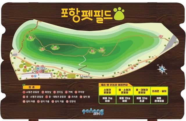 ▲ 포항펫필드 안내도.