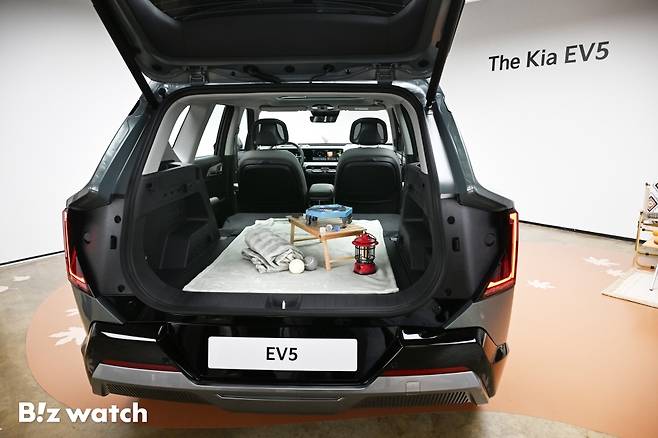 2일 오전 서울 삼성동 프로젝트 스페이스 라인에서 '더 기아 EV5' 미디어데이가 열리고 있다./사진=이명근 기자 qwe123@