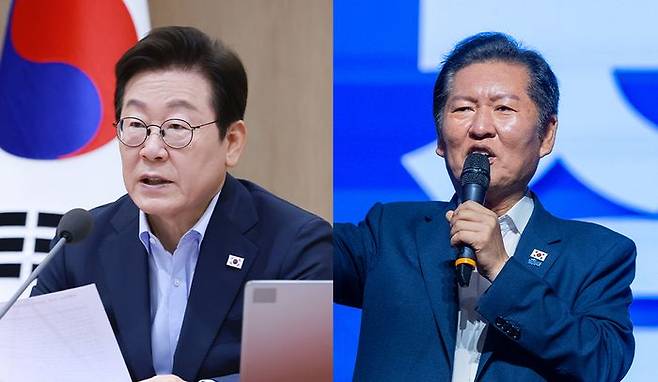 이재명 대통령(왼쪽), 정청래 더불어민주당 대표ⓒ연합뉴스