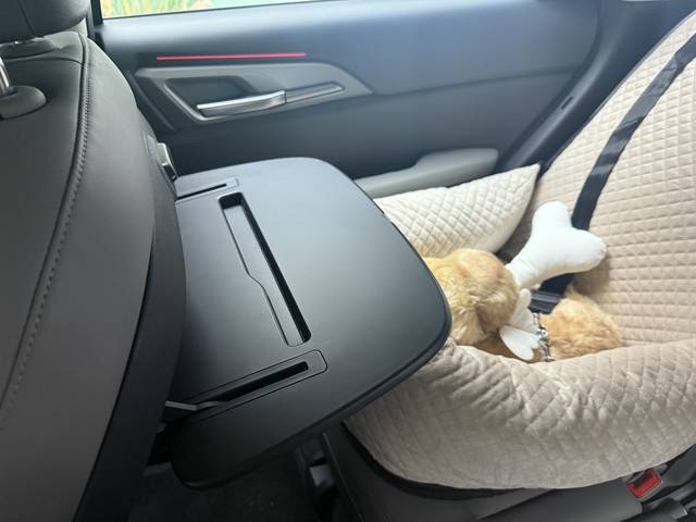 1열 시트 후면부에 2열 탑승객이 사용할 수 있는 시트백 테이블을 적용해 실용성을 높였다. 임주희 기자