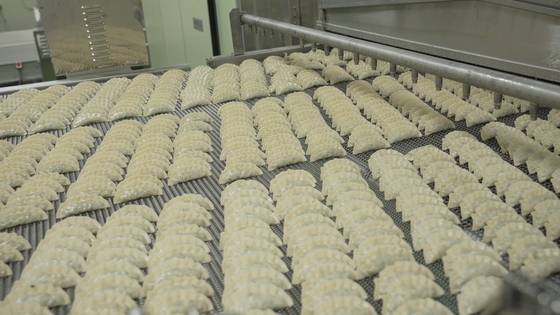 2일 첫 가동에 들어간 CJ제일제당의 지바 신공장에서 증숙시킨 만두. [사진 CJ제일제당]