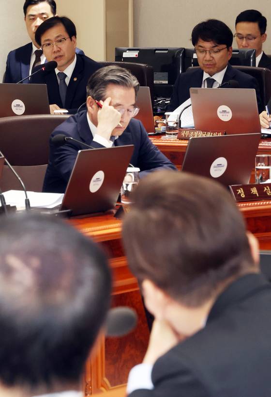 여한구 산업통상자원부 통상교섭본부장이 2일 용산 대통령실에서 열린 국무회의에서 발언하고 있다. 연합뉴스