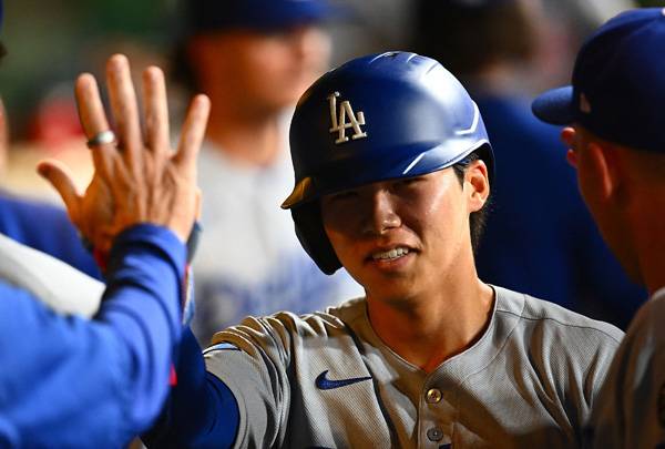 김혜성은 이날 대주자로 나와 득점을 올렸다. 사진= Getty Images/AFP= 연합뉴스 제공