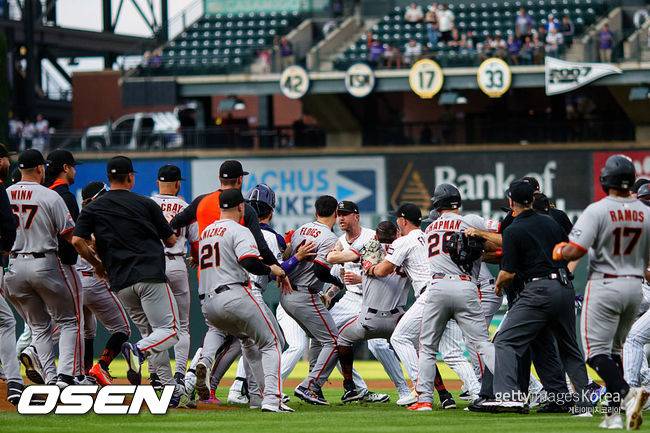 [사진] 샌프란시스코 자이언츠와 콜로라도 로키스. ⓒGettyimages(무단전재 및 재배포 금지)