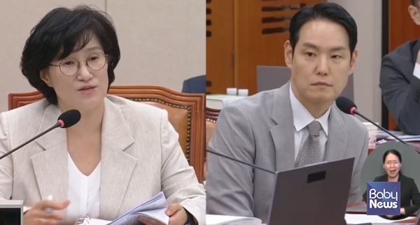 3일 국회 여성가족위원회가 연 인사청문회에서 원민경 여성가족부 장관 후보자가 김한규 더불어민주당 의원 질의에 대답하고 있다. ⓒ인터넷의사중계시스템