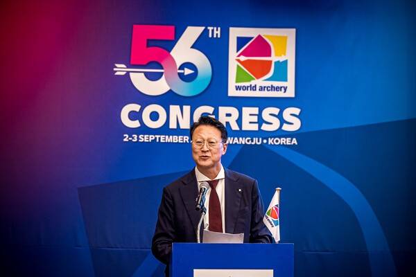 2025년 세계양궁연맹 총회에서 부회장으로 선출된 대한양궁협회 한규형 부회장. /사진=대한양궁협회