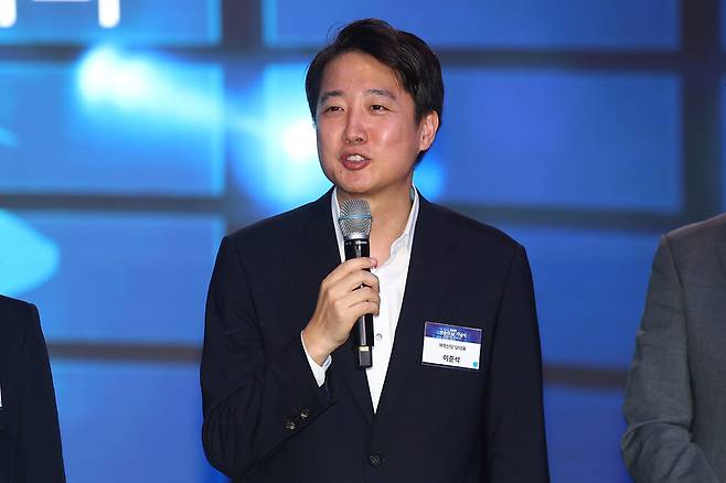 이준석 개혁신당 대표가 3일 제62회 방송의 날 기념식에 참석해 발언하고 있다. 연합뉴스