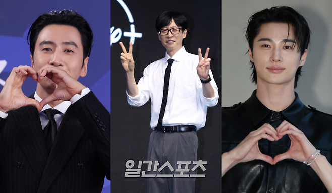 배우 이광수(왼쪽부터), 방송인 유재석, 배우 변우석 / 사진=일간스포츠DB