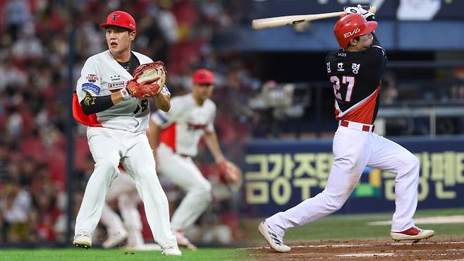 ▲ KIA 타이거즈 오선우(왼쪽), 김호령 [KIA 타이거즈]