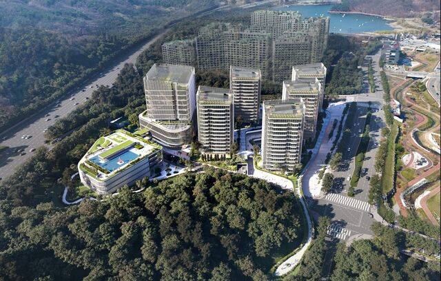 2029년 준공 예정인 경기도 의왕 스마트 의료복합단지의 조감도 모습. 병원은 미래융합의학을 통한 전인 치유를 담당한다. 사랑의병원 제공