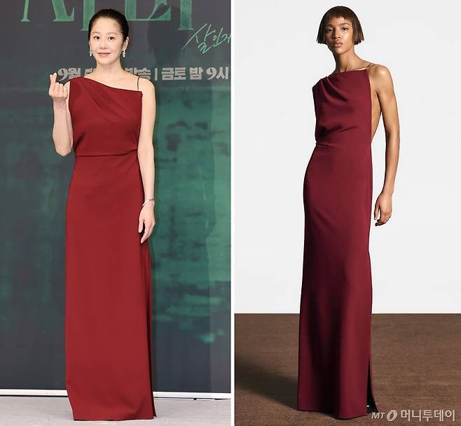 4일 서울 양천구 SBS 목동사옥에서 진행된 SBS 금토드라마 '사마귀: 살인자의 외출' 제작발표회에 참석한 배우 고현정(오른쪽). /사진=머니투데이 DB, 막스마라