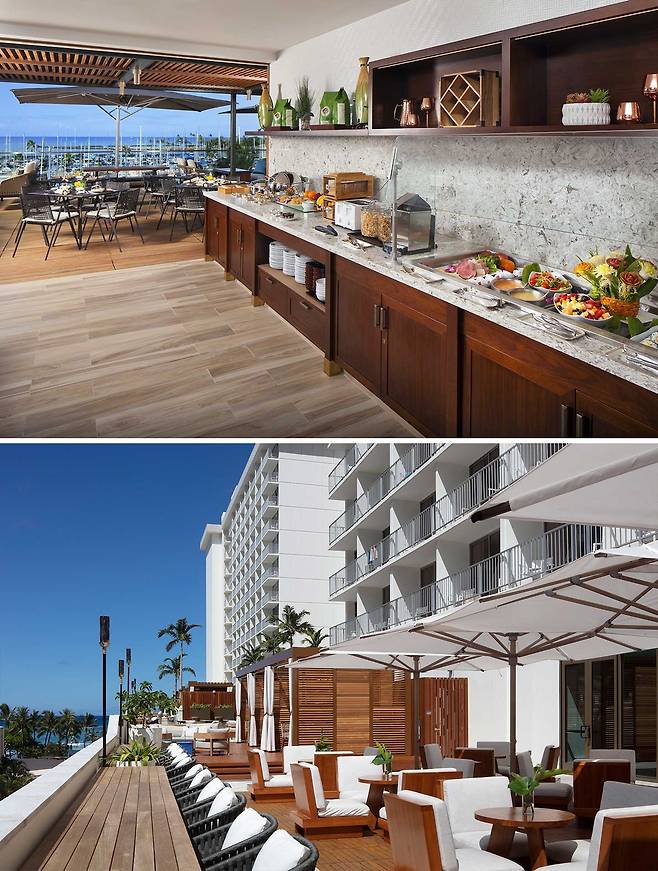 프린스 와이키키와 알로힐라니 클럽 라운지. 사진제공|팜투어