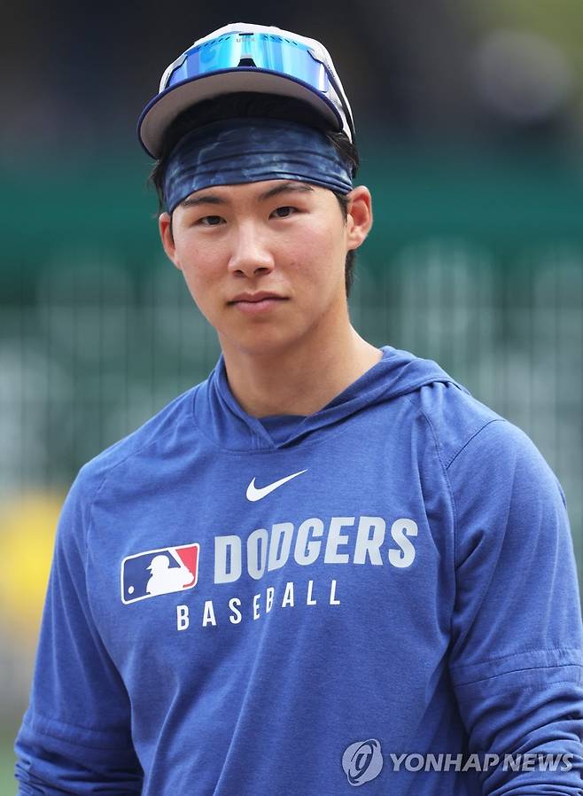 피츠버그전을 앞두고 훈련 중인 김혜성 [Imagn Images=연합뉴스]