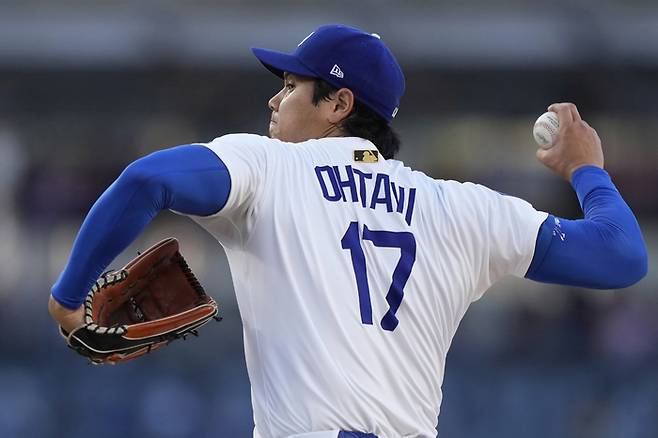 LA 다저스 오타니 쇼헤이가 지난 8월28일(한국 시간) 미국 캘리포니아주 LA 다저 스타디움에서 열린 2025 메이저리그 정규시즌 신시내티전서 선발 등판해 역투하고 있다. 사진 | LA=AP 연합뉴스