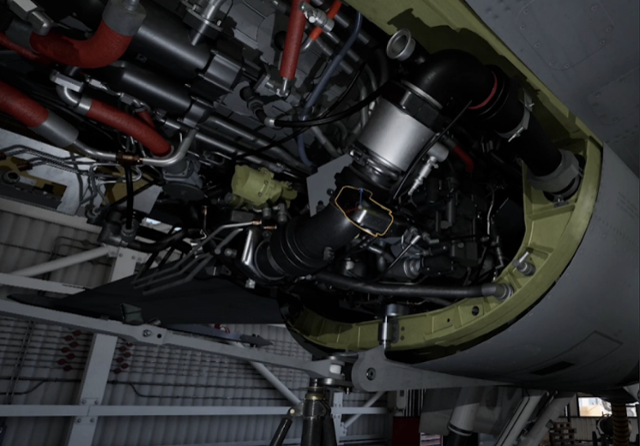 한국항공우주산업(KAI)이 게임엔진을 기반으로 제작한 항공정비 훈련 시뮬레이터의 속 한 장면. KAI 제공