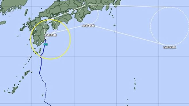 태풍 '페이파' 예상 이동 경로 [연합뉴스/일본 기상청 홈페이지 캡처]