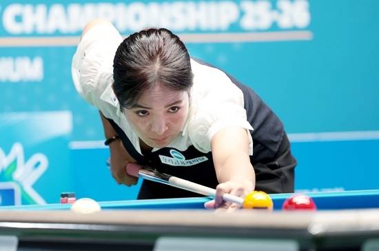 스롱피아비가 5일 SY베리테옴므LPBA챔피언십 8강전에서 풀세트까지 가는 접전 끝에 임정숙을 극적으로 물리치고 4강에 진출했다. (사진=PBA)