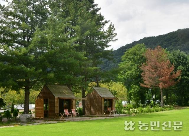 방문객들에게 인기가 좋은 오두막.